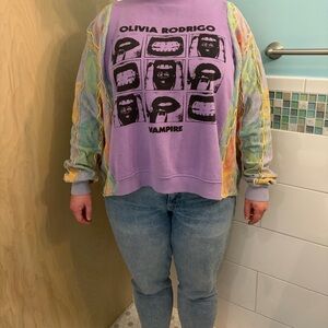 Olivia Rodrigo Vampire Graphic Sweatshirt - Purple Multicolor